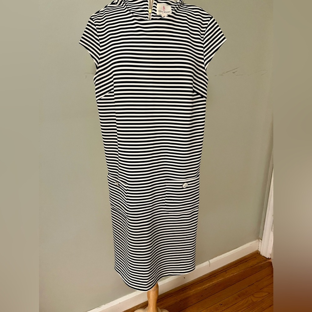 Julie Brown dress in navy/white stripes.Small